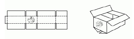 Схема картонной четырехклапанной коробки