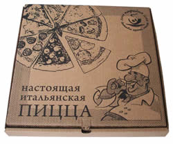 Коробка для пиццы с нанесенным рисунком